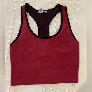 Forever 21 ribbed sports bra size small red‎ black pullover Racerback workout